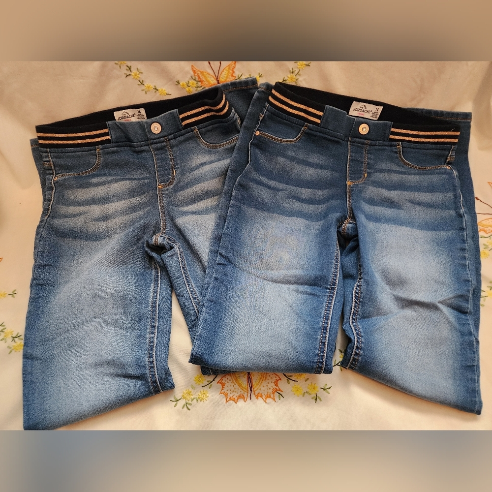 2 pairs Jordache stretchy jeans girls 14